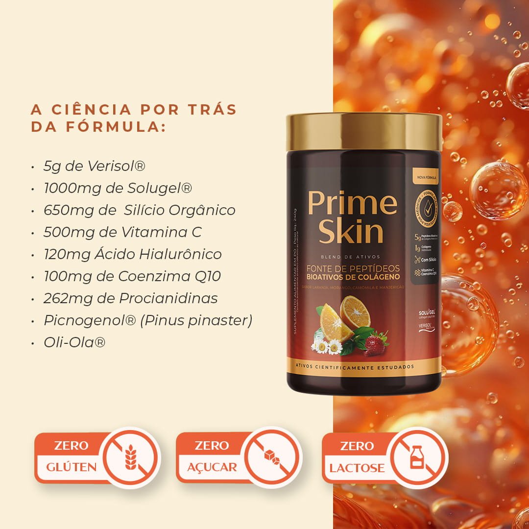 Colágeno Prime Skin - Laranja com Manjericão - Rejuv Clinical